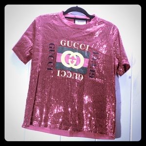 NWT Gucci Red Sequin Jersey